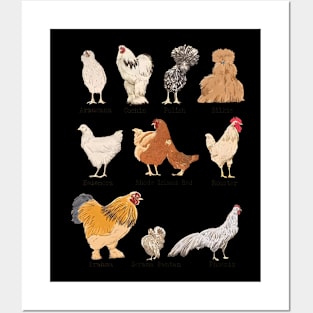 Vintage Chicken Breeds Farm Animals Day Support Local Farmer Posters and Art